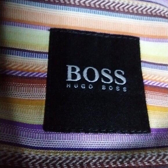 Boss Hugo Boss XL Multi-Color Men's Button Up Long Sleeve Shirt - Picture 3 of 7